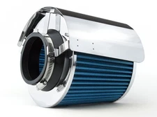 2.75" 70mm Inlet Universal Air Intake Cone Filter +Stainless Steel Heat Shield