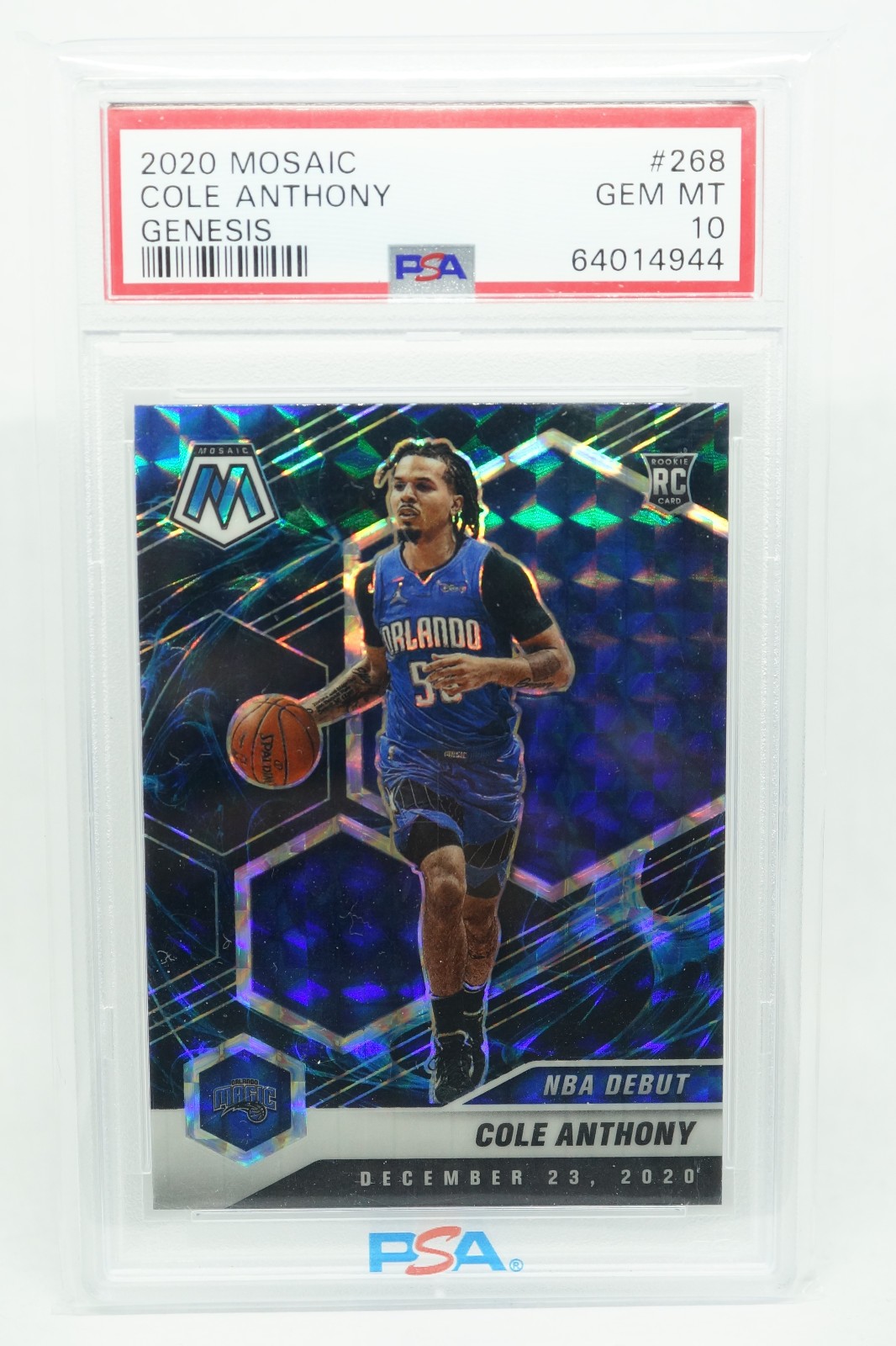 2020-21 Panini Mosaic - NBA Debut Cole Anthony #268 Genesis PSA 10 SSP INVEST