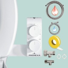 Warm Water Bidet Attachment for Toilets, Self Cleaning Dual Nozzle, Non-Elect...