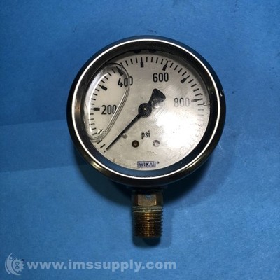 Wika 9767126 Pressure Gauge, 0-1000 psi, 2-1/2 in Face Diameter FNIP