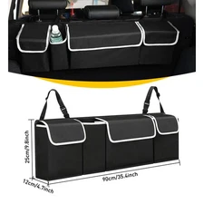 Car Cargo Net Trunk Organizer Hanging Back Seat Storage Organizer Bag 4 Pockets