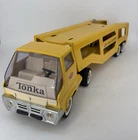 Vintage Tonka Car Carrier Hauler 27” Pressed Steel Yellow