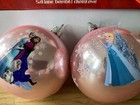 Rare! Vintage 2 x Vitbis Glass Christmas Tree Ornaments large baubles FROZEN 3”