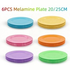 Set of 6 20/25CM Melamine Plates BPA Free Kids Dinnerware