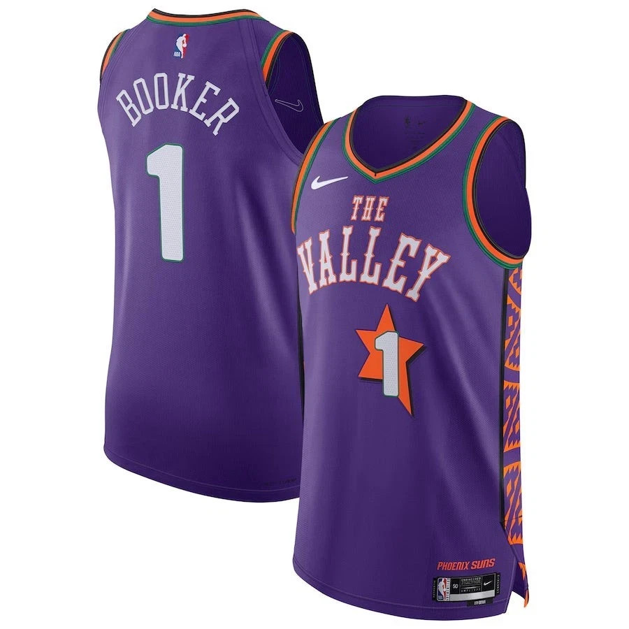 【美品】デビン・ブッカー 背番号1 サンズ ユニフォーム 紫 (XL) NEW Nike Youth XL Swingman Devin Booker Phoenix Suns City Edition