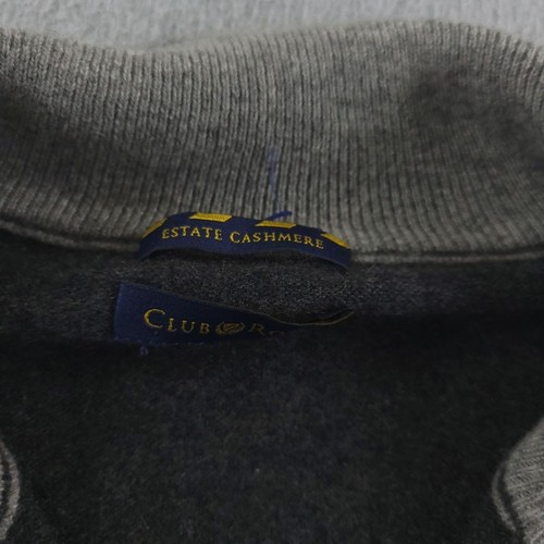 Club Room Sweater Mens Large Gray Cashmere Estate Half Zip Pullover Collar Soft - Picture 4 of 12