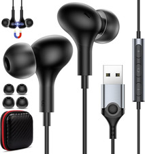 USB Headset with Microphone for PC Laptop,7.5Ft USB A Headphones Earbuds for Com