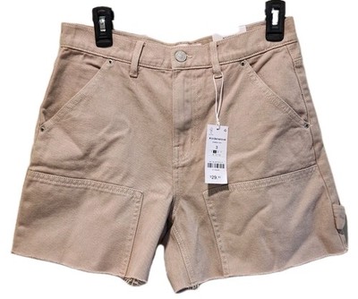 Women's Beige Denim Cutoff Boyfriend Carpenter  Shorts Regular Rise SZ 3 Ardene