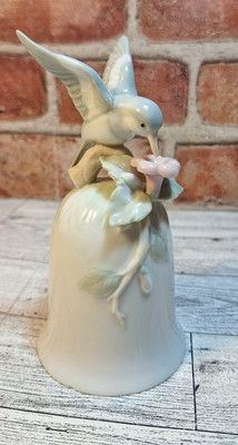 Collectible George Good Porcelain Hummingbird Bell drinking Nectar from Flower 