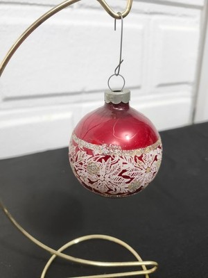 Vintage Shiny Brite Mercury Glass Painted Christmas Ornament