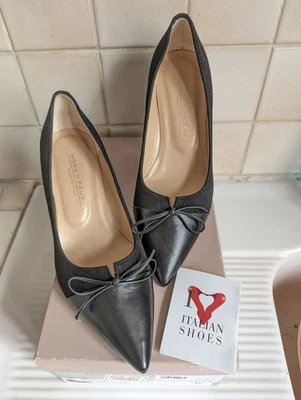 MODA DI FAUSTO Escarpins en Cuir nubuck et lisse noir - talons 6 cm - T37 - Photo 1/4