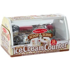 Melissa Doug Wooden Scoop Serve Ice Cream Counter, 28-piece Set Unopened NIB