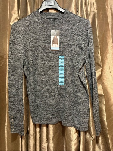 Rafaella Heathered Gray Crewneck Sweater #1943
