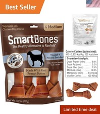 Healthy Medium Dog Chews - Real Peanut Butter  Chicken, Rawhide-Free, 4 Count