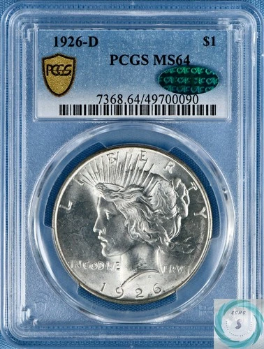 1926-D Peace Dollar PCGS MS64 w/CAC - Vintage Brilliant White