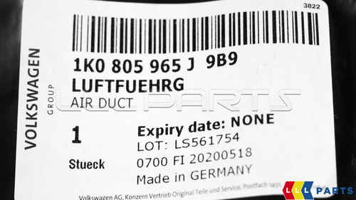 VW NEW GENUINE GOLF V VI 04-13 AIR INTAKE DIESEL DUCT COVER LID 1K0805965J 9B9 - 第 4/4 張圖片