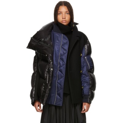 Sacai Melton Wool MA-1 Combo Puffer Jacket Oversize RRP2530$ Size