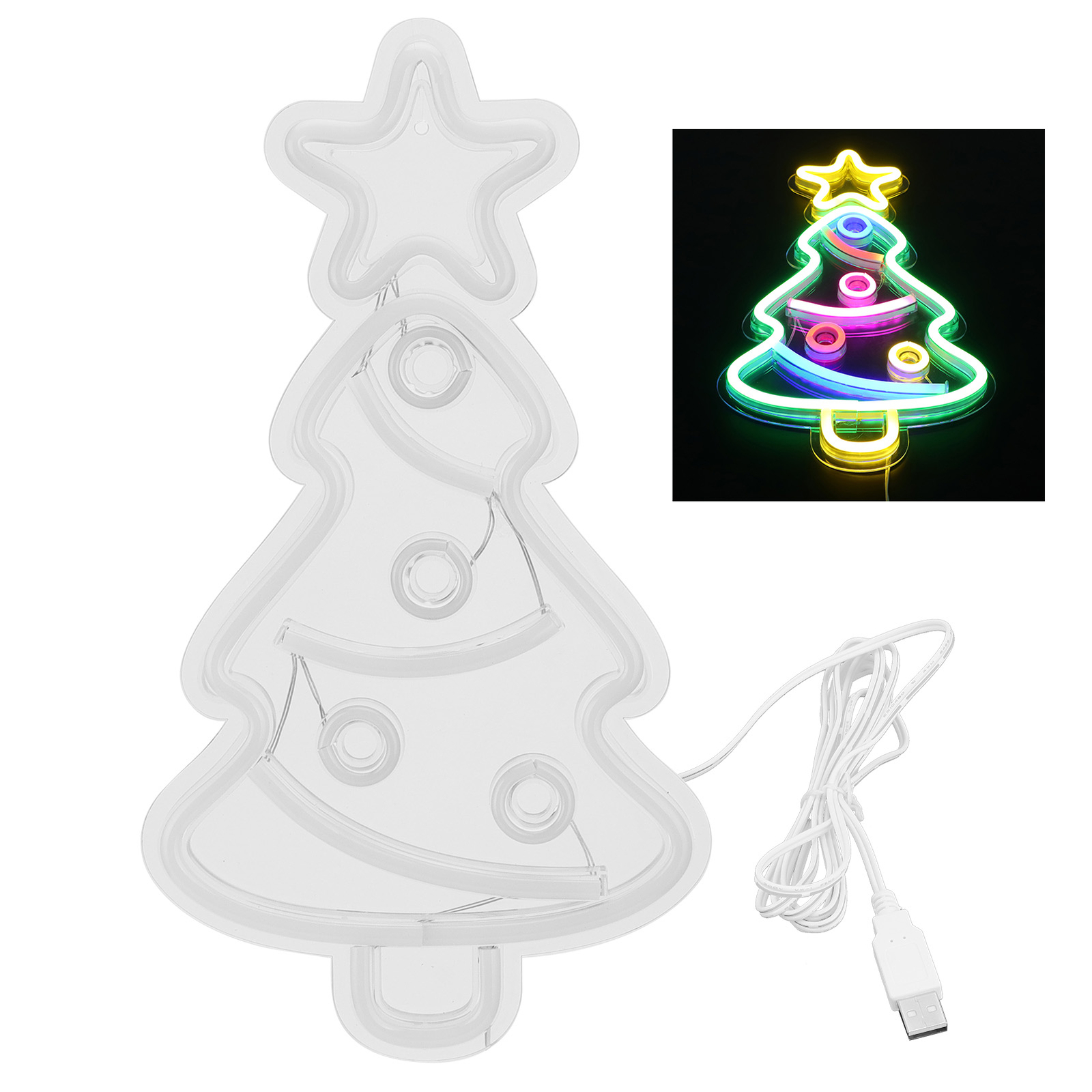 Christmas Tree Neon Lights Convinient LED Beautiful Hangable Festival Lamp - Picture 5 of 12