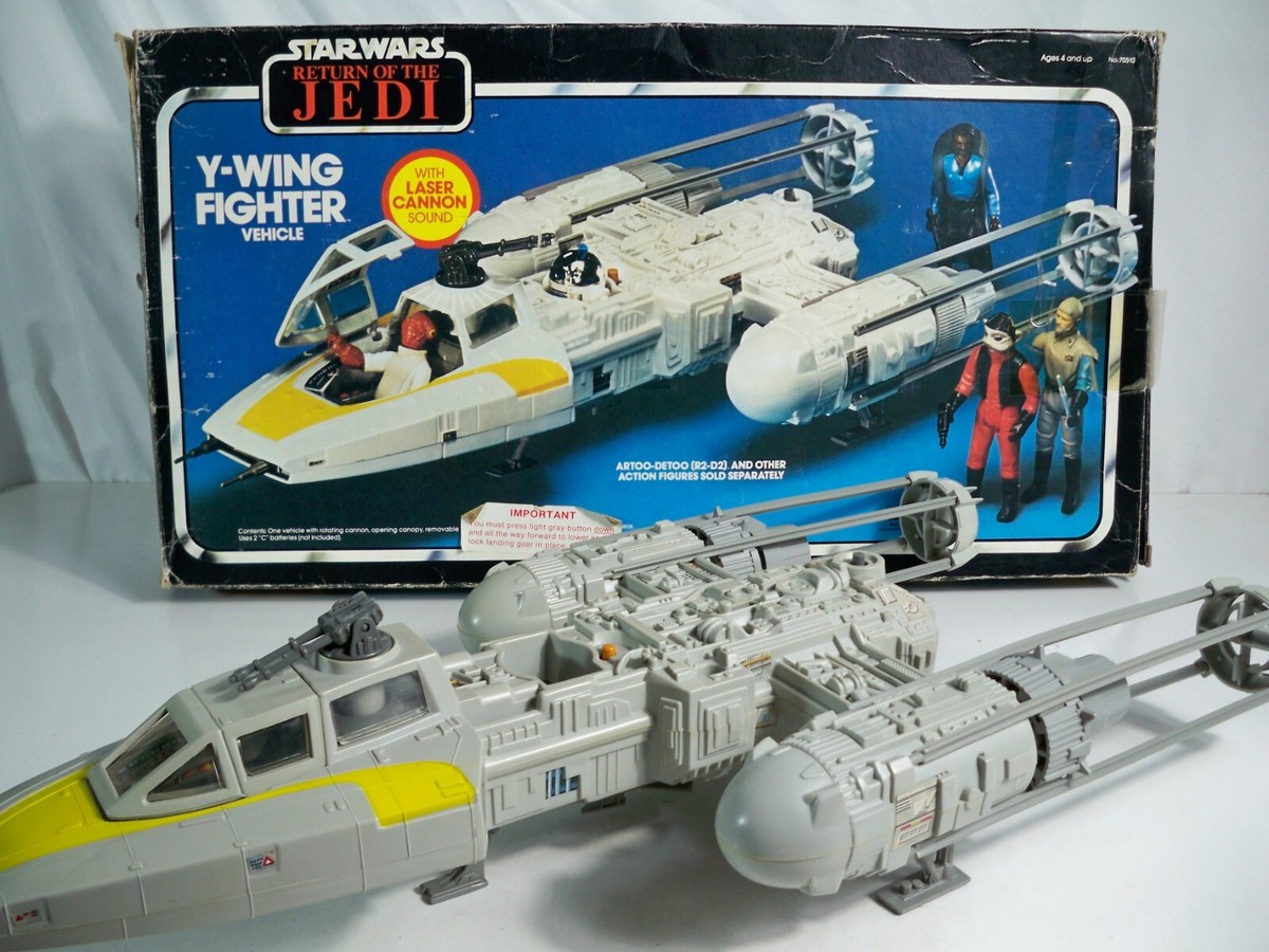 K23i05252 Y-WING FIGHTER W/ BOX 100% COMPLETE STAR WARS ROTJ 1983