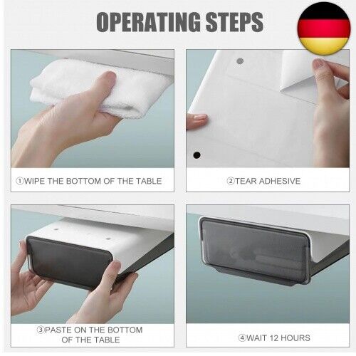 Schublade Unter Schreibtisch 2STK?Unterbau Schublade Versteckte - Bild 6 von 7