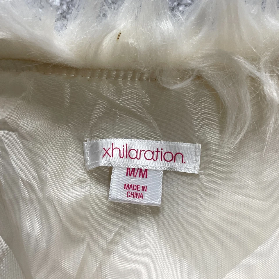 Chaleco de piel abierta Xhilaration para mujer mediano beige forrado sin mangas acrílico cubierta Foto 4 de 4