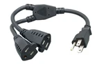 1 In 2 Out AC Power Cord Splitter - AC Outlet Splitter Cord