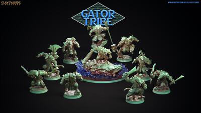 3D Printed Clay Cyanide Gator Factions Tribes Ragnarok D&D