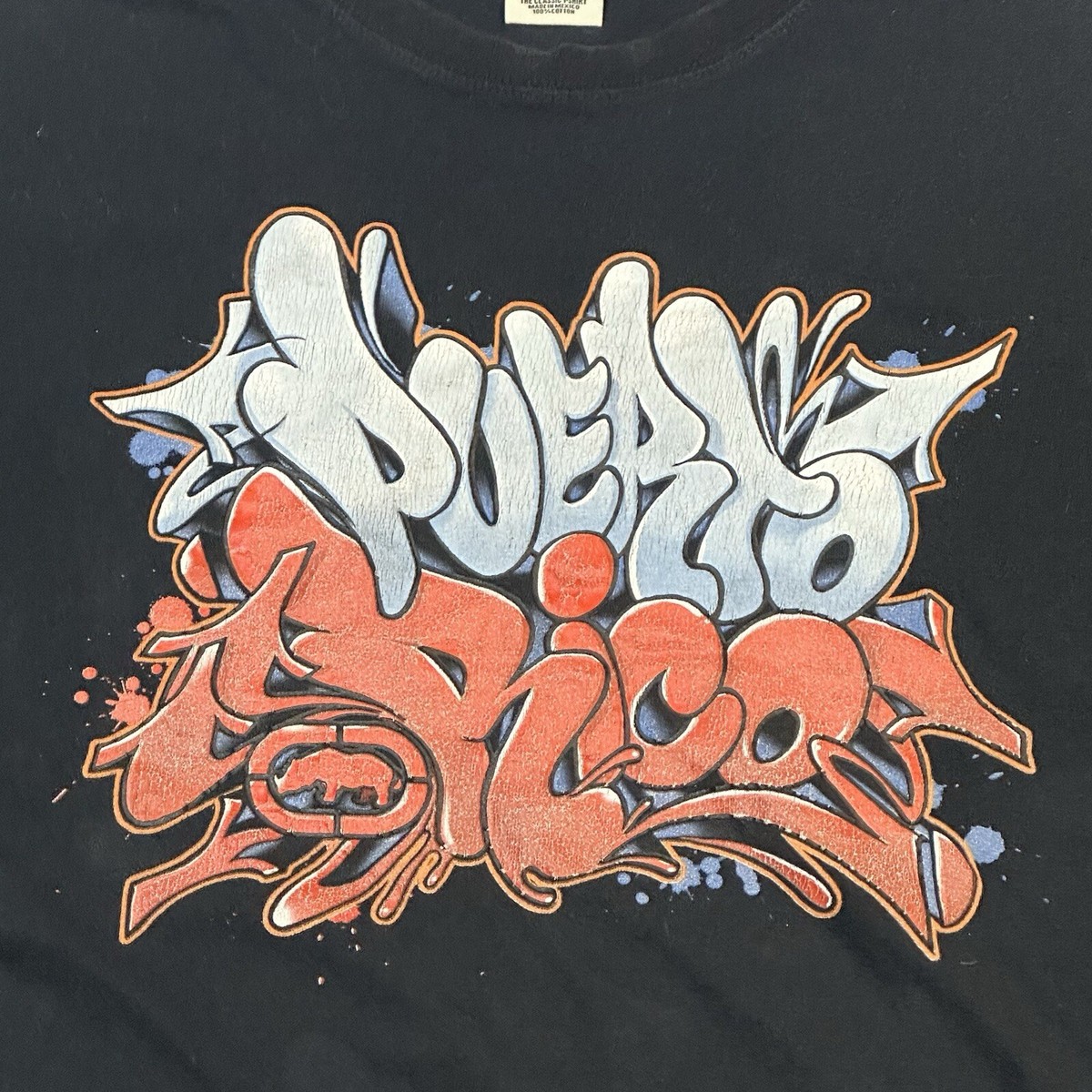 Vintage ECKO UNLTD Splash Graffiti Graphics Puerto Rico