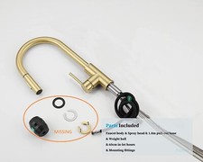 Havin Gold Kitchen Faucet with Pull Down Sprayer, High Arc Stainless Steel Mater