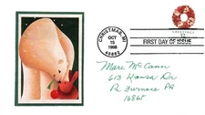 SC# 3247 1998 - Polar Bear on Handcrafted Cachet FDC - Single - F208