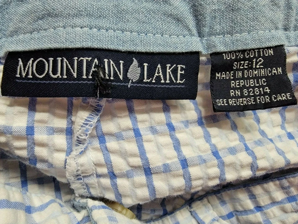 Mountain Lake Womens Shorts Size 12 Blue White Plaid - Image 2 of 4