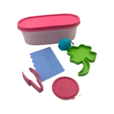 Tupperware Tiny Treasures Gift Set Vintage Pink Modular Mate #1  Oval