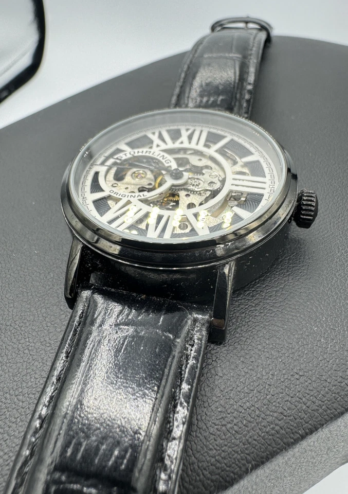 Stuhrling Delphi Chariot Set 168S Automatic 40mm Skeleton Wrist Watch Black - Image 2 of 4