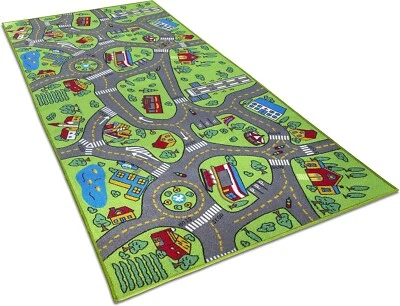 Race Car Track Rug Play Mat Extra Large 80" X 40" For Kids Carpet Road Toy Floor