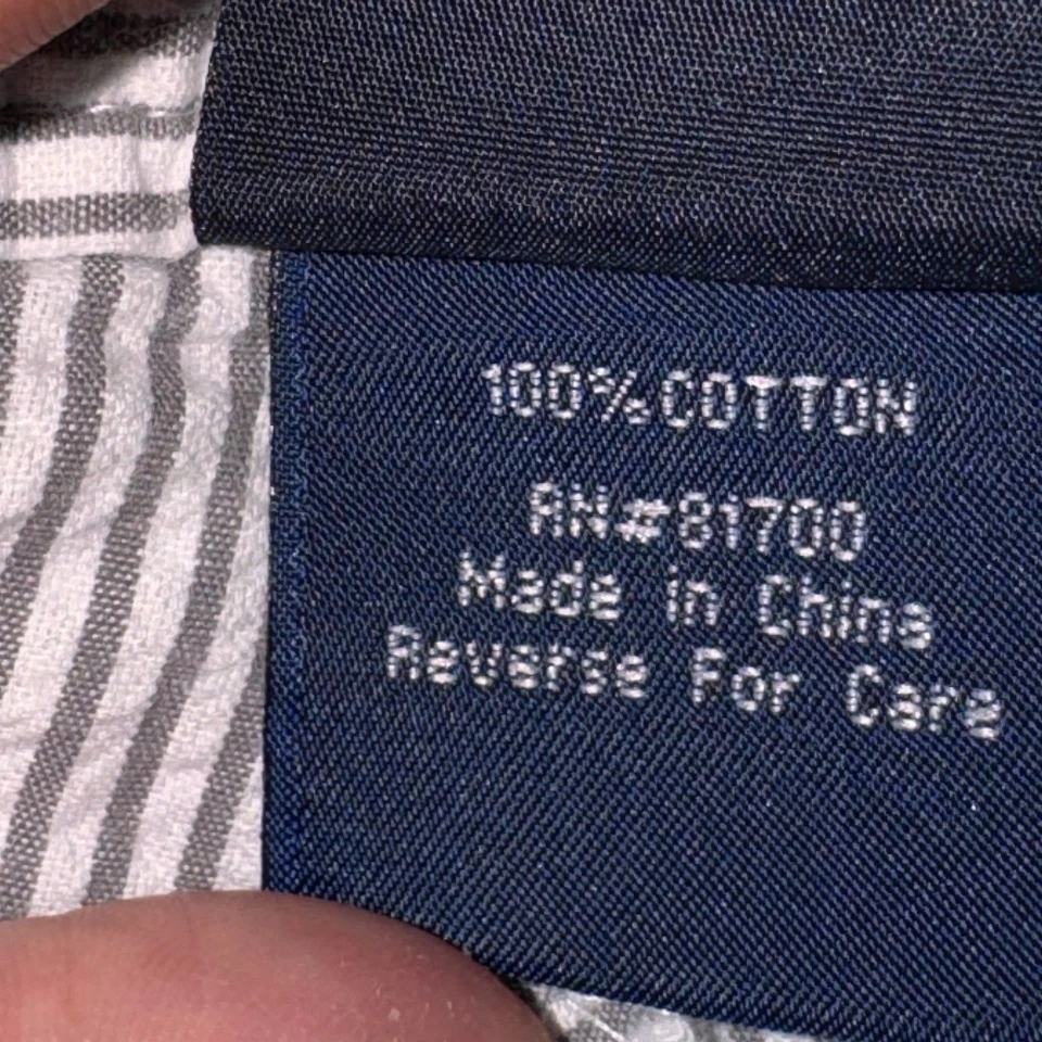 Pantalones Cortos John Blair Hombre Seersucker Rayas Gris Blanco Talla 42 Chino  Foto 4 de 4