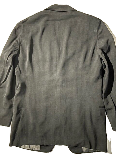 Vtg 90s HILTON Men Blk Soft Wool Silk Blazer Jacket Sportcoat sz 40 Italy Armani - Picture 7 of 10