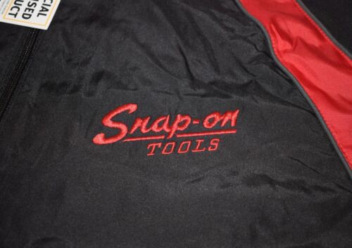 Snap On Tools Logo Men's XL Black Red Hoodless Windbreaker Jacket Coat NEW #34 - Picture 2 of 7