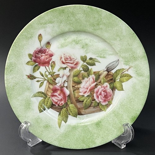 Rochard Limoges France GARDEN SENTIMENT ROSES BASKET Salad Plate 8" - Picture 2 of 4