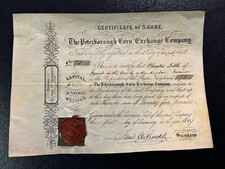 Peterborough Corn Exchange Share Certificate On Vellum Red Wax Stamp