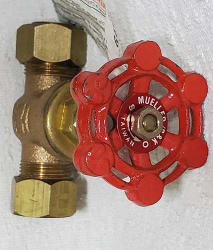 NEW MUELLER B&K 100-803 1/2" COMPRESSION BRASS GATE VALVE - Picture 3 of 4