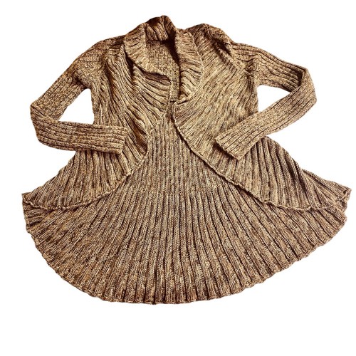Shacket Sweater Woodland Ladies PS Fairy Grunge Y2K Cable Knit Open Front Cottag - Picture 2 of 18