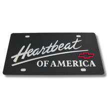 Chevrolet Heartbeat of America 3D Black Carbon License Plate Official Licensed