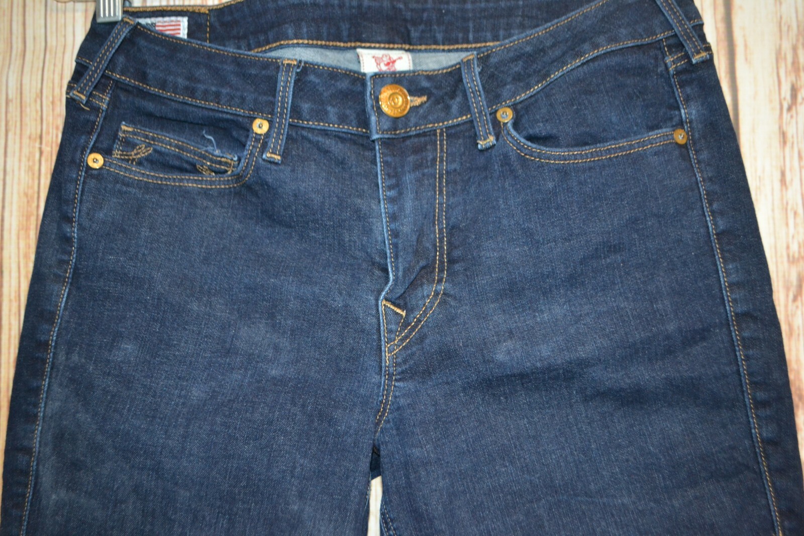 True Religion Women's Halle Skinny No Pocket Flaps Blue Denim Jeans Sz 31x29 thumbnail 5