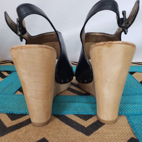 Sam Edelman Shoes Women s Size 6.5 Black Camilla Wedge Open Toe Sandals EUC Y2K - Picture 4 of 15