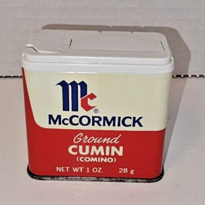 Vintage McCormick Ground Cumin (Comino) Tin Container 1974 Baltimore MD 1 oz