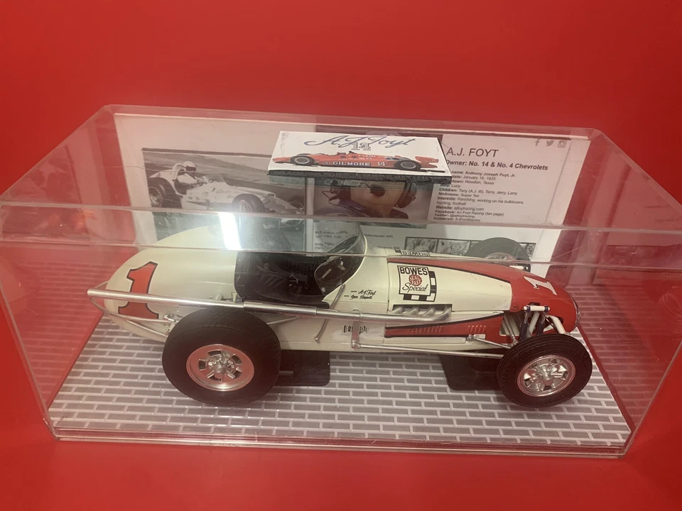 A.J. ГАЛЕРЕЯ FOYT С БОЛЬШИМ МАСШТАБОМ 1/12, ПЕЧАТЬ СМЫЧКОВ БЫСТРАЯ СПЕЦИАЛЬНАЯ, 1962 ГРЯЗЬ ЧЕМПИОН  - Изображение 4 из 4