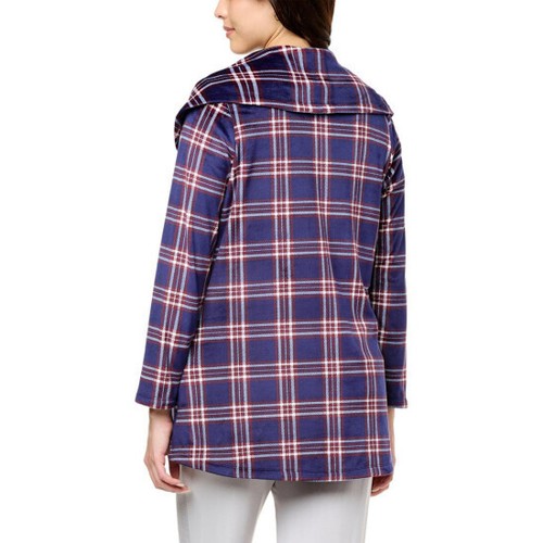 Retreat By Rhonda Shear Women's Cardigan Wine Plaid - Sz 2x - Picture 3 of 3