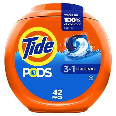 Tide PODS Liquid Laundry Detergent Soap Packs, HE 42 Count (Pack of 1)