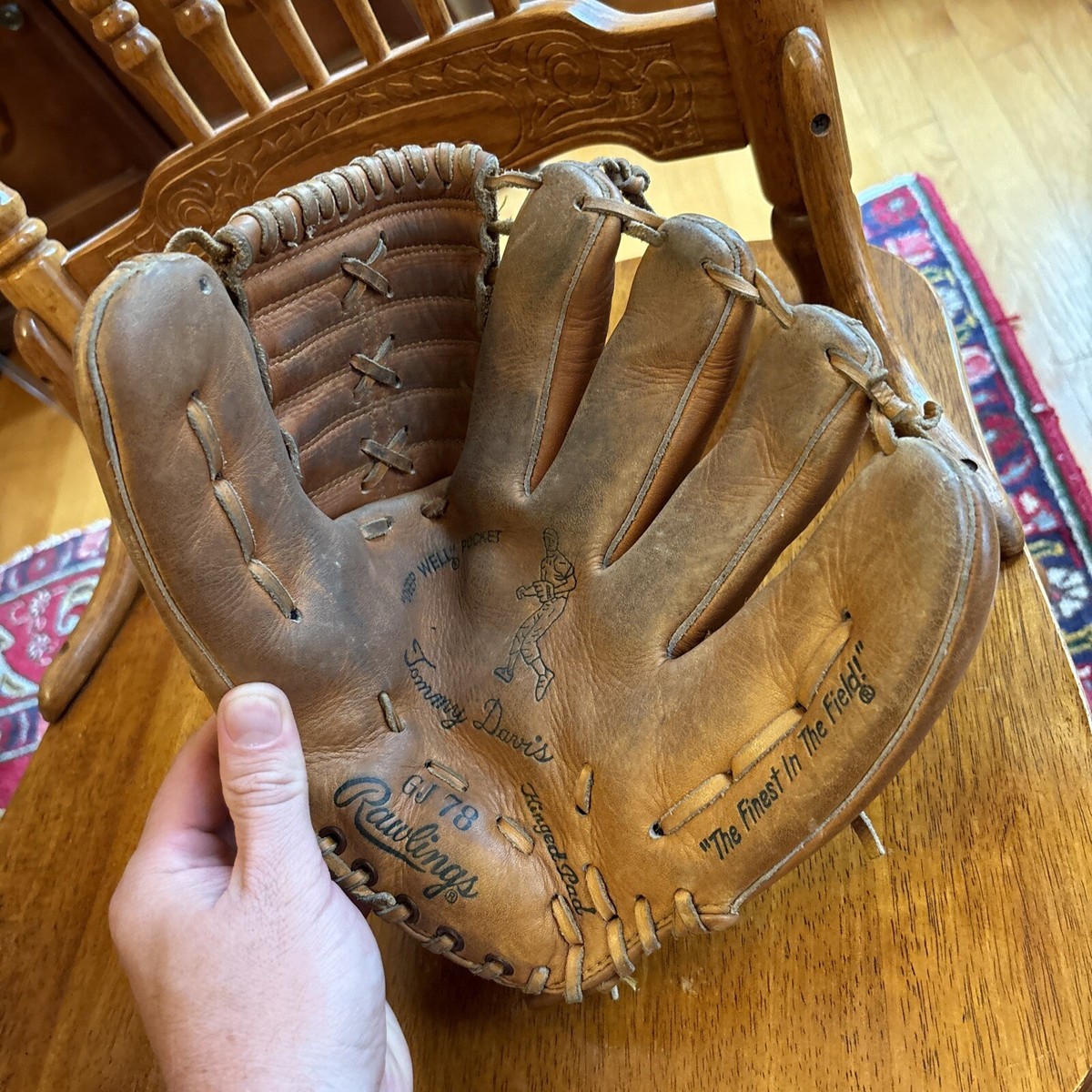 Vintage Rawlings Baseball Glove Tommy Davis 1960's Rare Japan