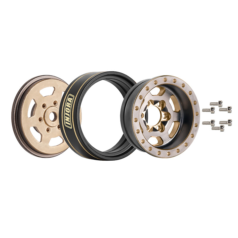 INJORA 1.0 Plus Beadlock Brass Wheel Rim Tire for AX24 TRX4M INJORA 1.0 Plus Beadlock Brass Wheel Rim Tire for AX24 TRX4M
